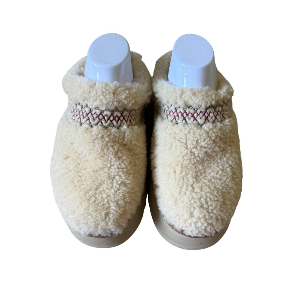 UGG Slippers Tazz Braid Platform Natural Cream Womens Size 8 - Picture 4 of 11
